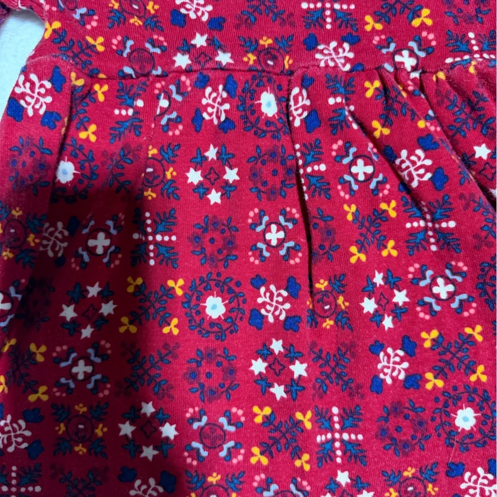 Hanna Andersson Red Floral Dress 2T organic Cotton